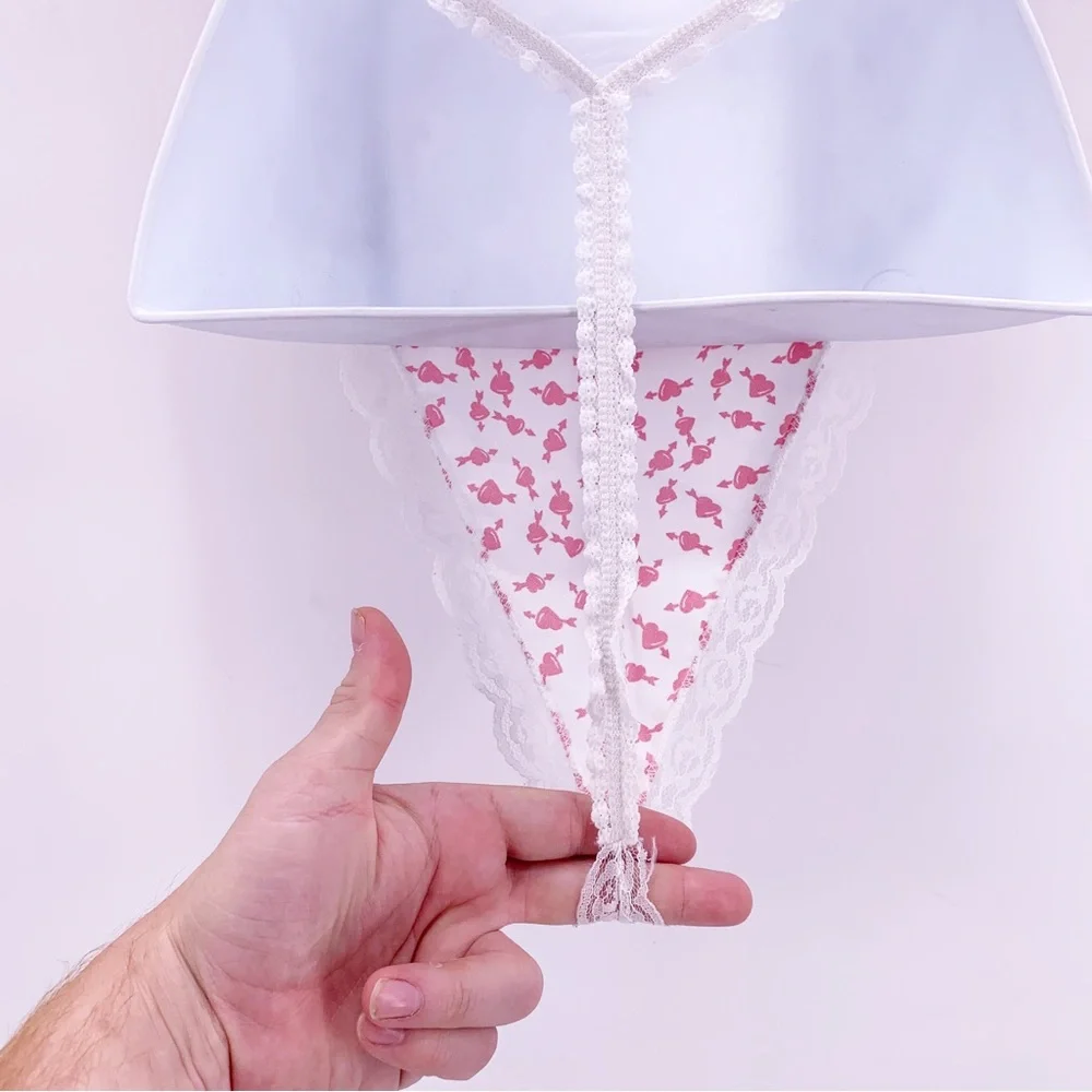 VINTAGE Heart and Bow Teddy Bodysuit Lingerie Size S/M - Picture 7 of 9